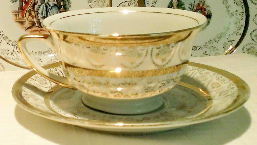 TST1081 Footed Cup & Saucer Set by Taylor, Smith & Taylor (Ts&T)-1