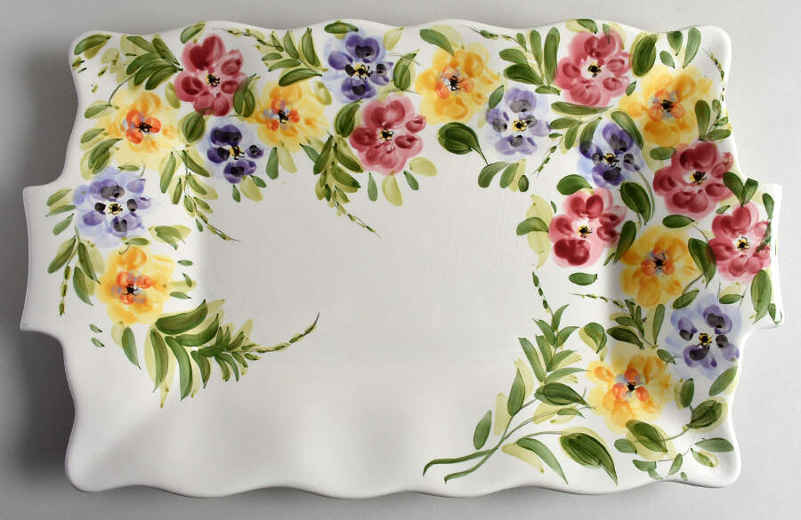 Rose Prairie 20" Rectangular Serving Platter by Tabletops Unlimited-1