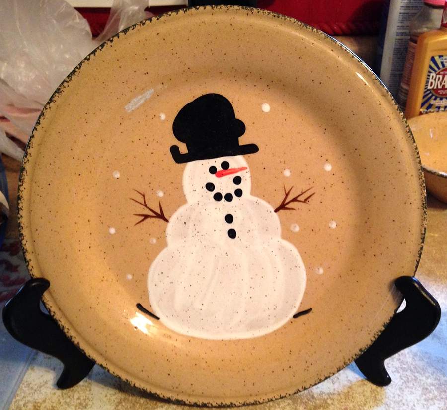 Snowman Family Tree Dinner Plate by Three Rivers-1