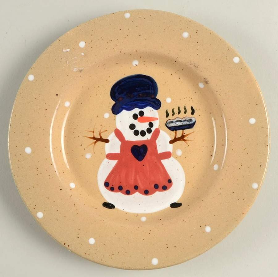 Snowman Family Tree Salad Plate by Three Rivers-1