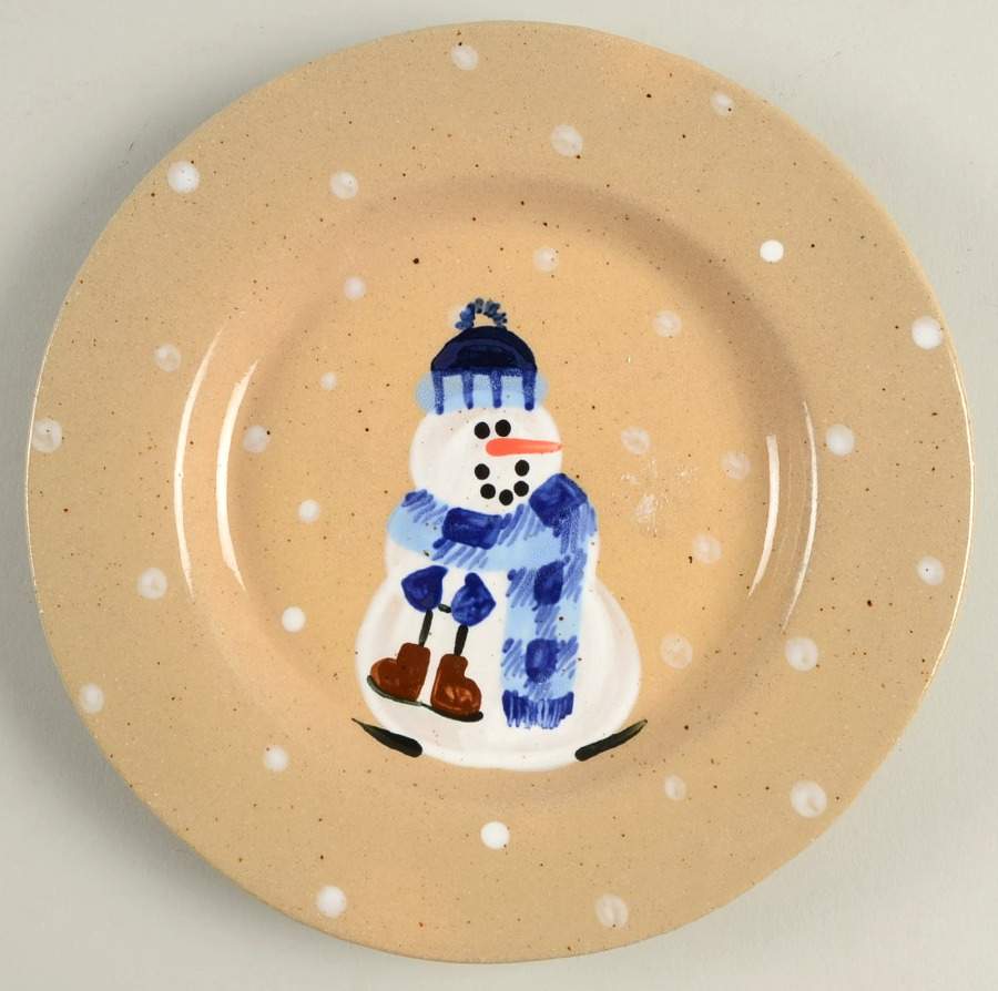 Snowman Family Tree Salad Plate by Three Rivers-1