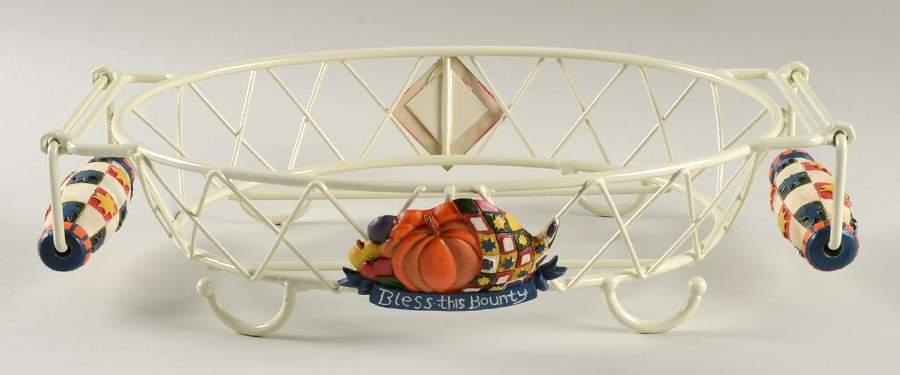 Harvest Bounty Metal Stand for 10" Oval Divided Baker by Temp-Tations-1