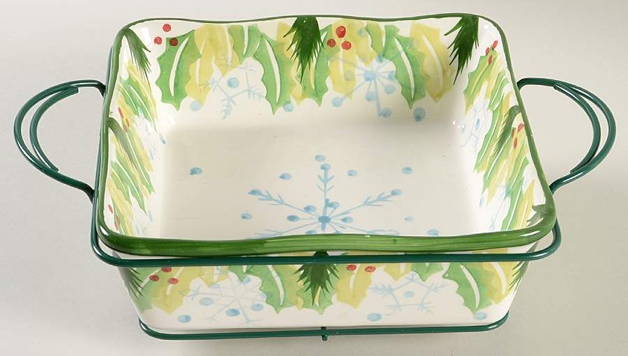 Hometown Christmas 8" Square Baker & Metal Stand by Temp-Tations-1