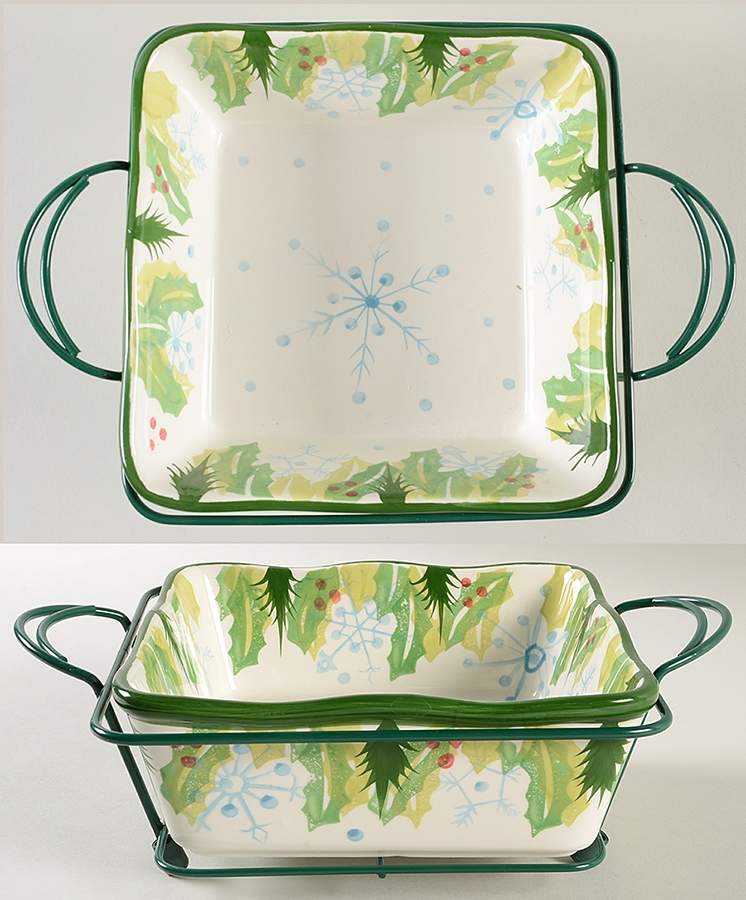 Hometown Christmas 7" Square Baker & Metal Stand by Temp-Tations-1