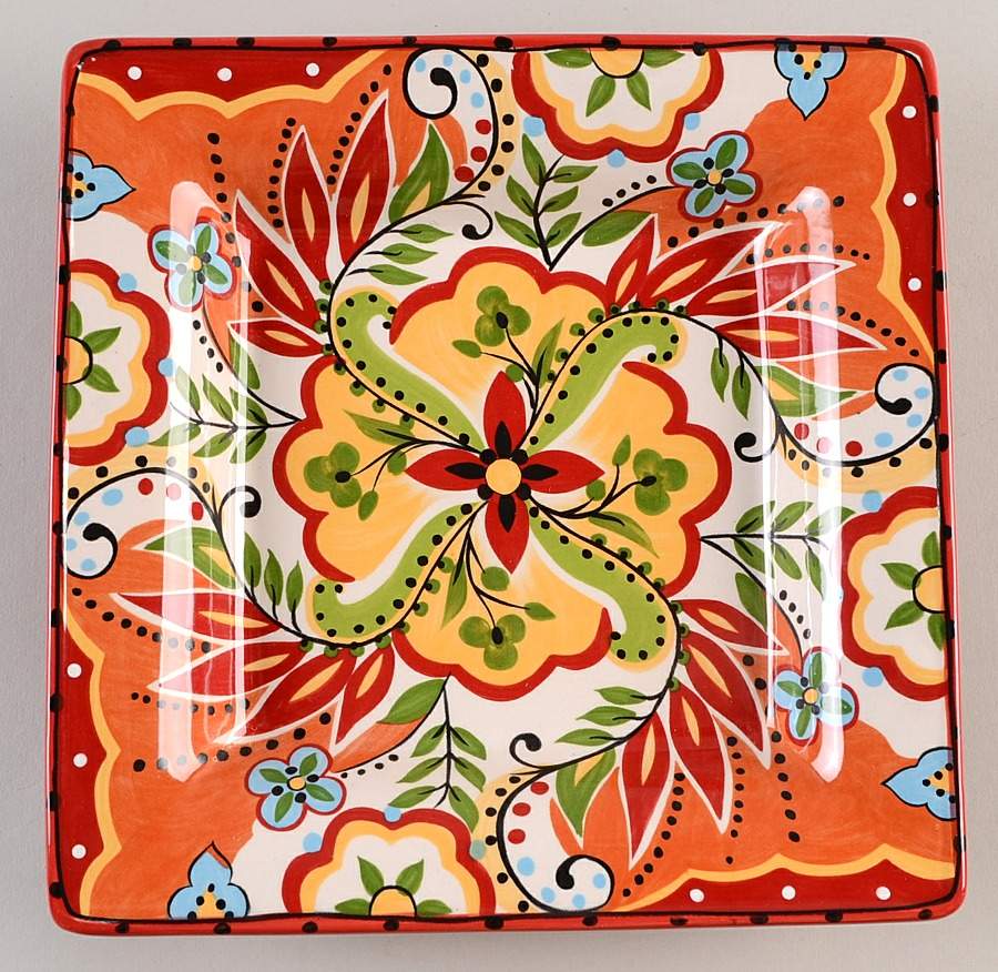 Bocca Red Square Salad Plate by Tabletops Unlimited-1