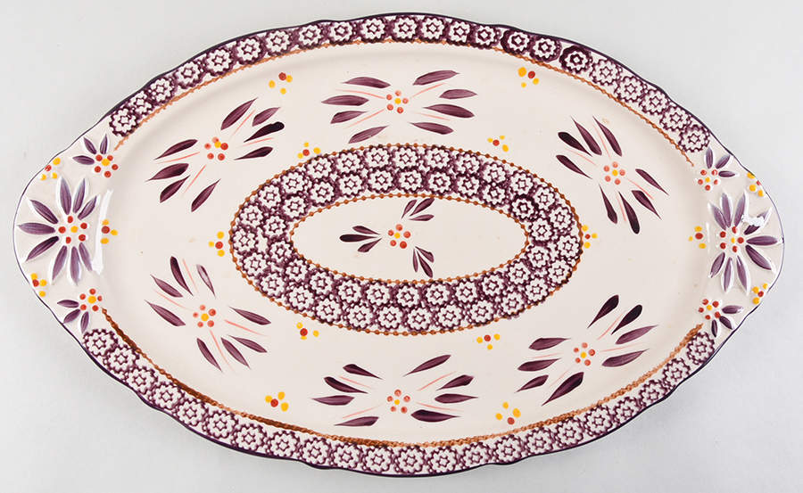 Old World Eggplant 18" Oval Handled Platter by Temp-Tations-1