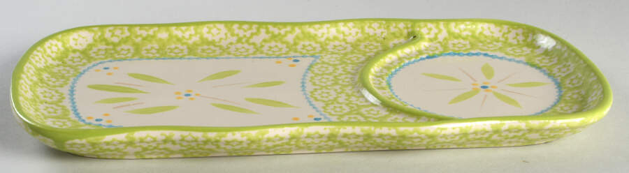 Old World Lime Green 12" Rectangular Snack Tray by Temp-Tations-1