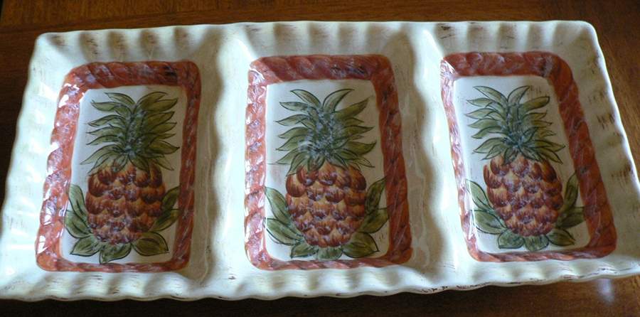 Provincial Pineapple 3-Part Relish by Tabletops Unlimited-1