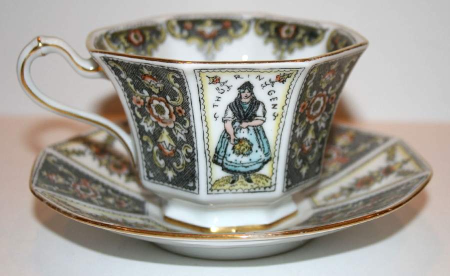 TIR699 Footed Cup & Saucer Set by Tirschenreuth-1
