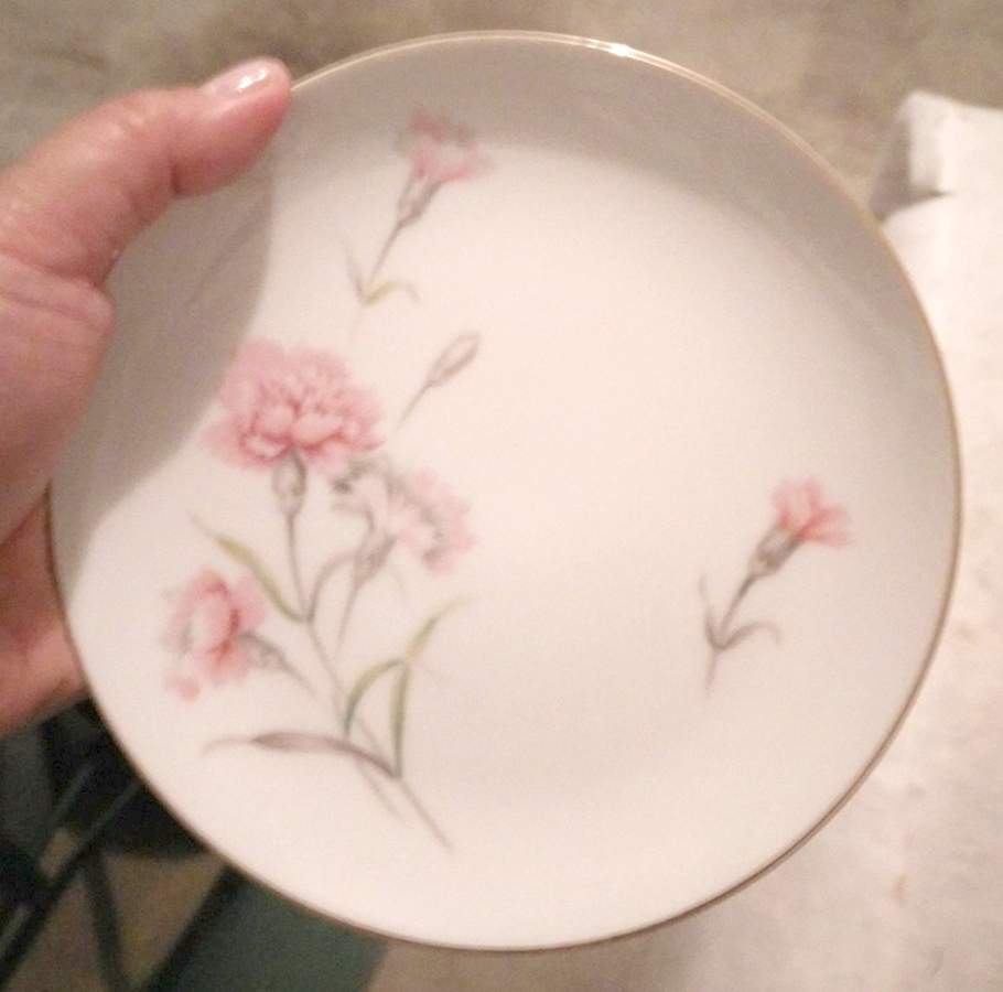 Carnation Bread & Butter Plate by Three Crown (Japan)-1