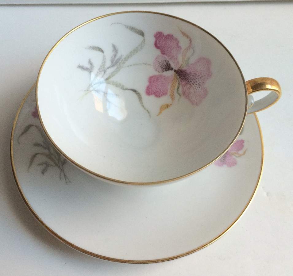 3892 Footed Cup & Saucer Set by Tirschenreuth-1