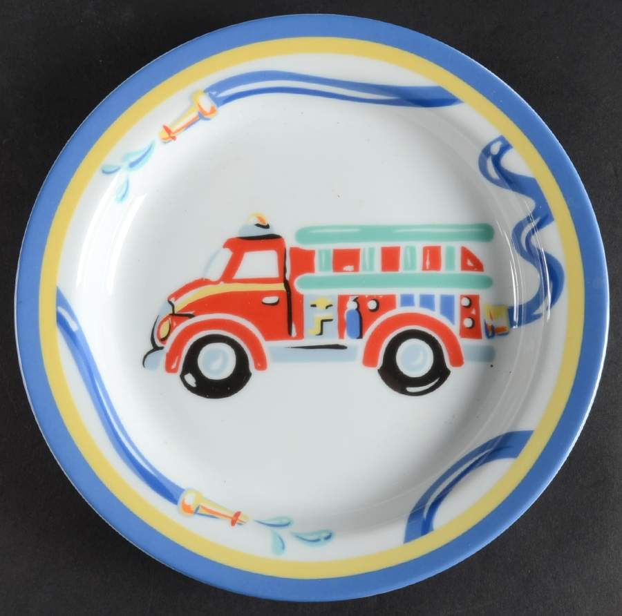 Fire Station-Blue Child's Plate by Tiffany-1