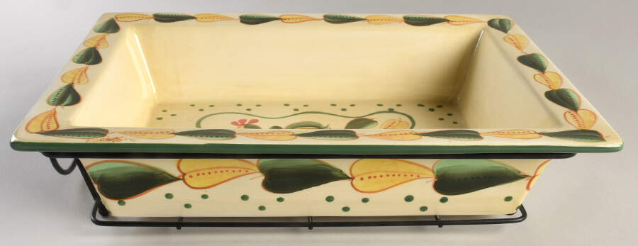 Birds of Paradise 14" Rectangular Baker W/Metal Stand by Temp-Tations-1