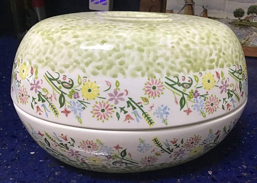 Bouquet Green 2.5 Qt Round Covered Casserole by Temp-Tations-1