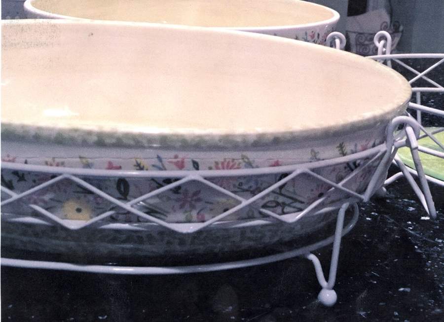 Bouquet Green 10" Oval Baker by Temp-Tations-1