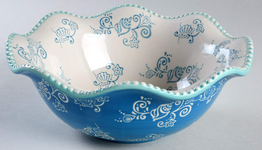 Floral Lace Summer Bowl-Ruffled 8" by Temp-Tations-1