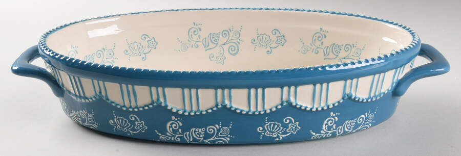 Floral Lace Summer Oval Corn Cob Baker No Lid by Temp-Tations-1