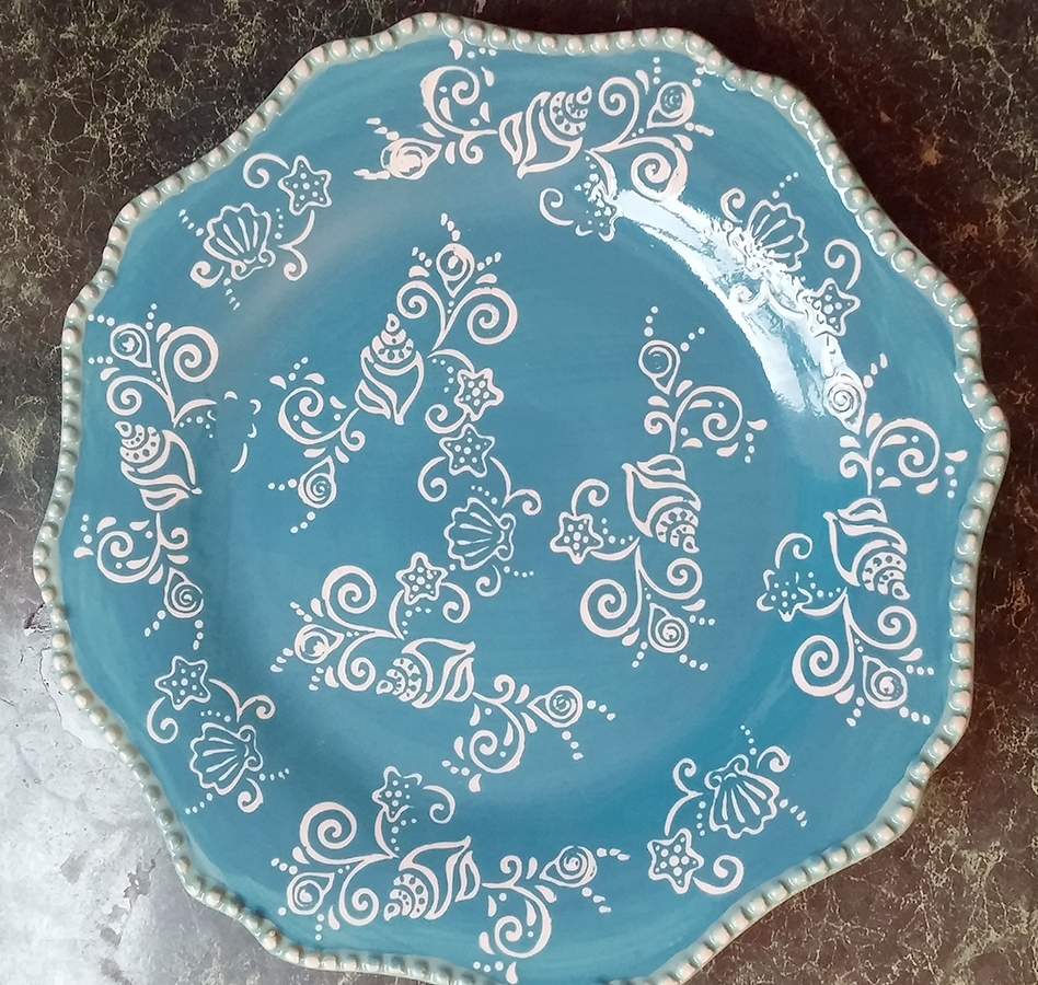 Floral Lace Summer Salad Plate by Temp-Tations-1