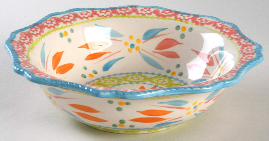Old World Springfetti Scalloped Soup/Cereal Bowl by Temp-Tations-1