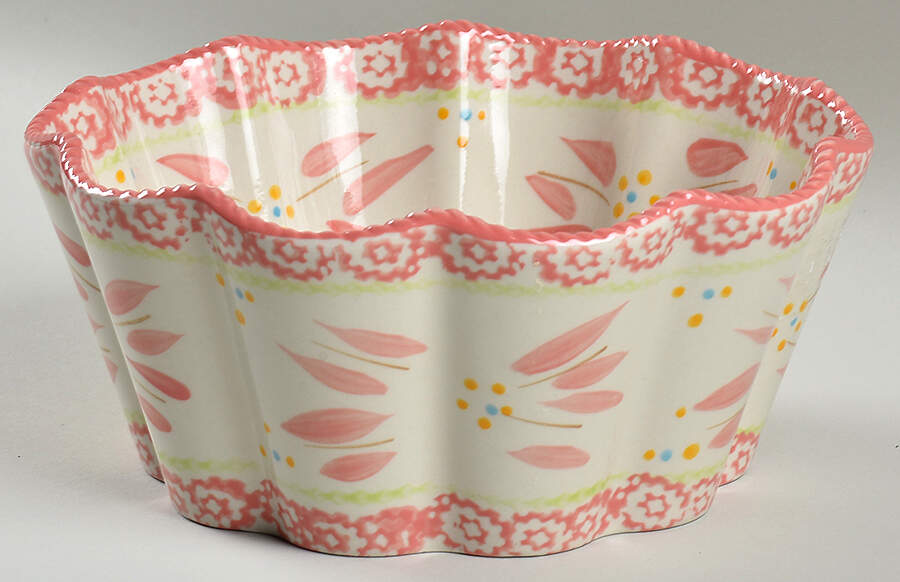 Old World Hot Pink 7" Flower Shape Nesting Bowl by Temp-Tations-1