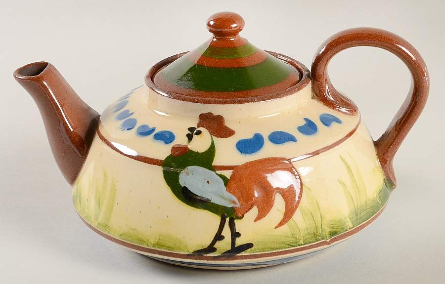 Cockerel Mini Teapot & Lid by Torquay Pottery-1