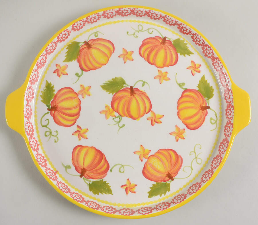 Pumpkin Patch Handled Cake Plate by Temp-Tations-1