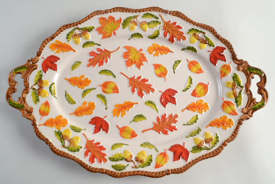 Harvest (Embossed) 18" Oval Handled Platter by Temp-Tations-1