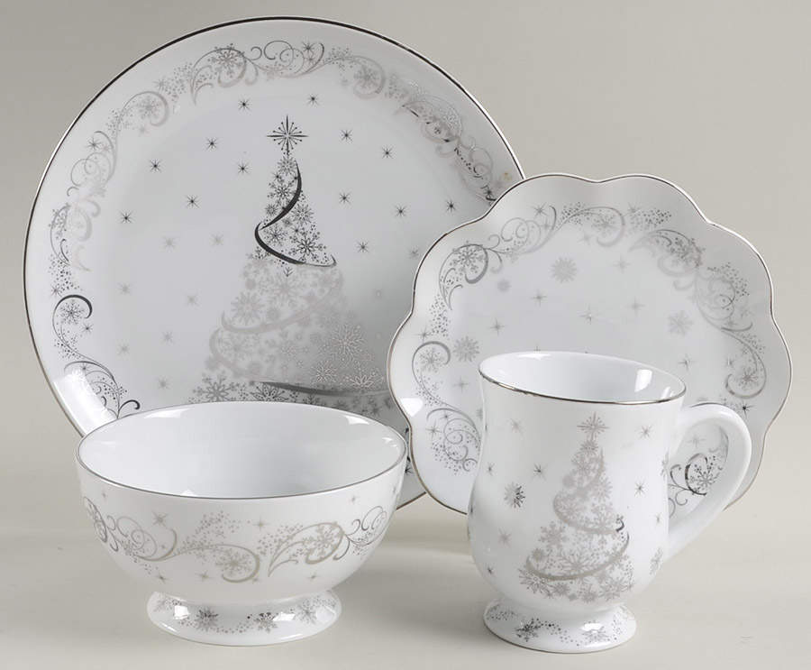 Metallic Christmas Eve 4 Piece Place Setting by Temp-Tations-1