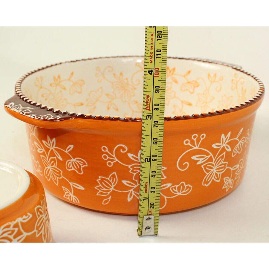 Floral Lace Spice 8" Round Handled Baker by Temp-Tations-1