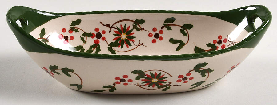 Old World Poinsettia 8" Oval Centerpiece by Temp-Tations-1