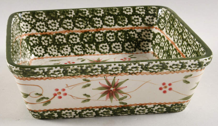 Old World Poinsettia 8" Square Baker by Temp-Tations-1