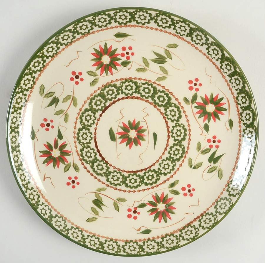 Old World Poinsettia Dinner Plate by Temp-Tations-1
