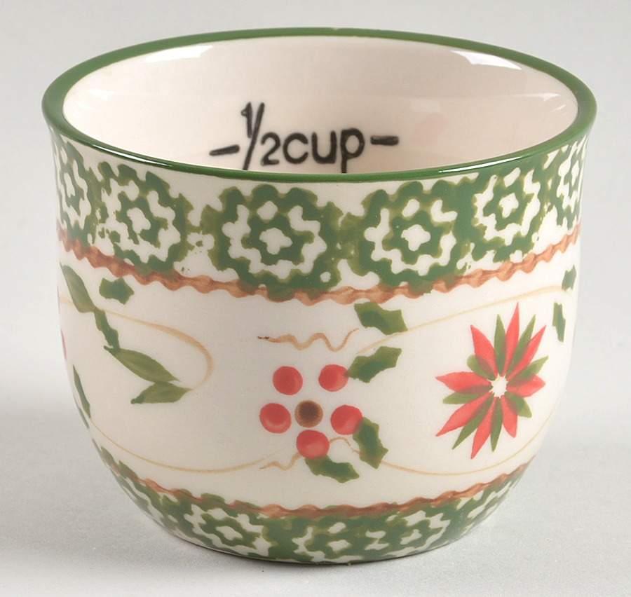 Old World Poinsettia 1/2 Cup Measuring Cup by Temp-Tations-1