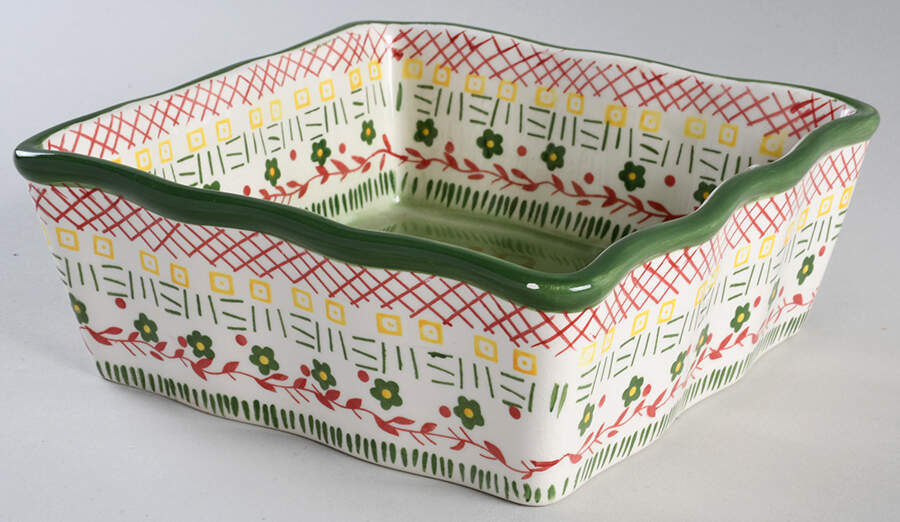 Tapestry Green 7" Square Baker by Temp-Tations-1