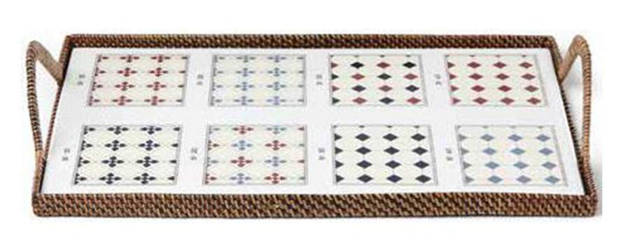 Diamant No 10 17" Rectangular Tray with Rattan Holder by Thomas O'Brien-1