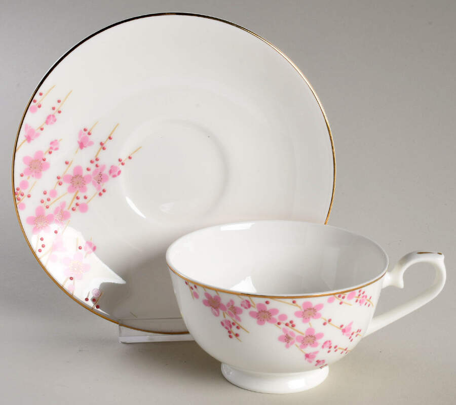 Sakura Petals Footed Cup & Saucer Set by Teavana-1