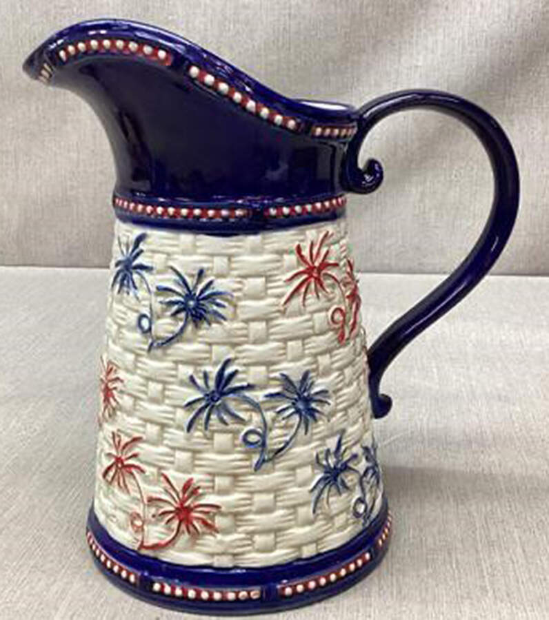 Floral Lace Basketweave Firework 64 Oz Pitcher by Temp-Tations-1