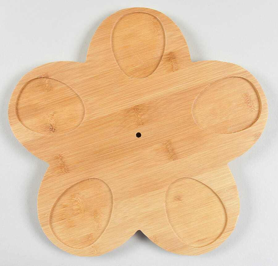 Floral Lace Firework Wood Handled Tray for Flower Shape Appetizer Set by Temp-Tations-1