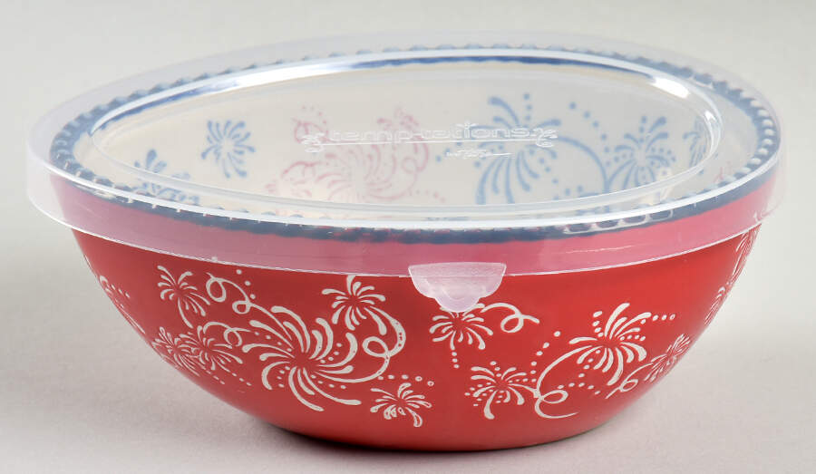 Floral Lace Firework Appetizer Bowl/Ramekin & Plastic Lid for Flower Shape Appetizer Set by Temp-Tations-1