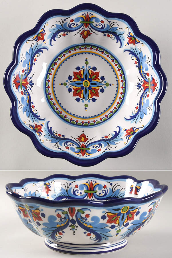 San Marino Blue Footed Bowl by Tabletops Unlimited-1