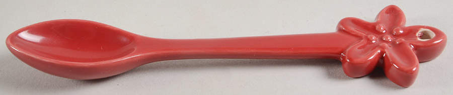 Old World Basketweave Cranberry All Ceramic Sugar Spoon by Temp-Tations-1