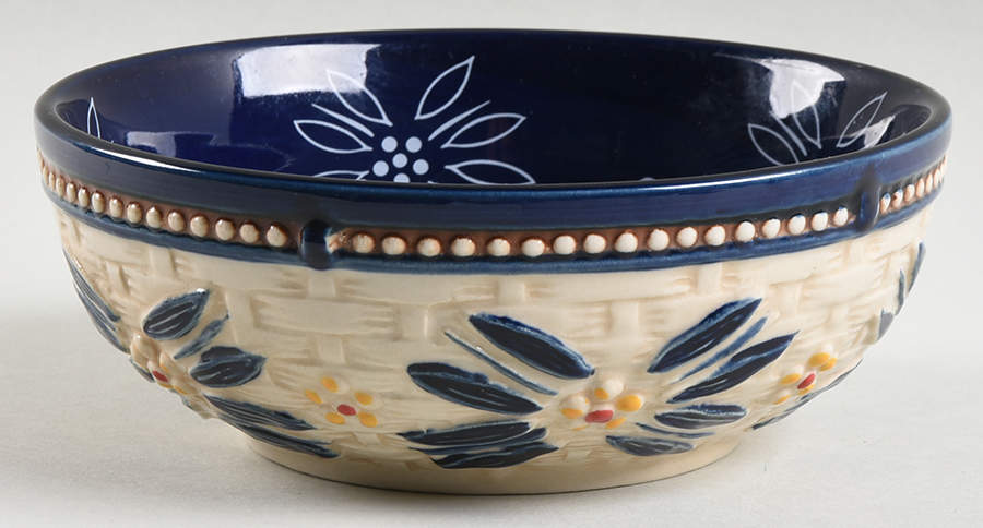 Old World Basketweave Blue Soup/Cereal Bowl by Temp-Tations-1