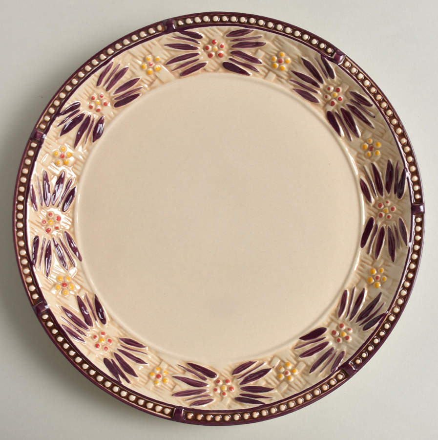 Old World Basketweave Eggplant Dinner Plate by Temp-Tations-1