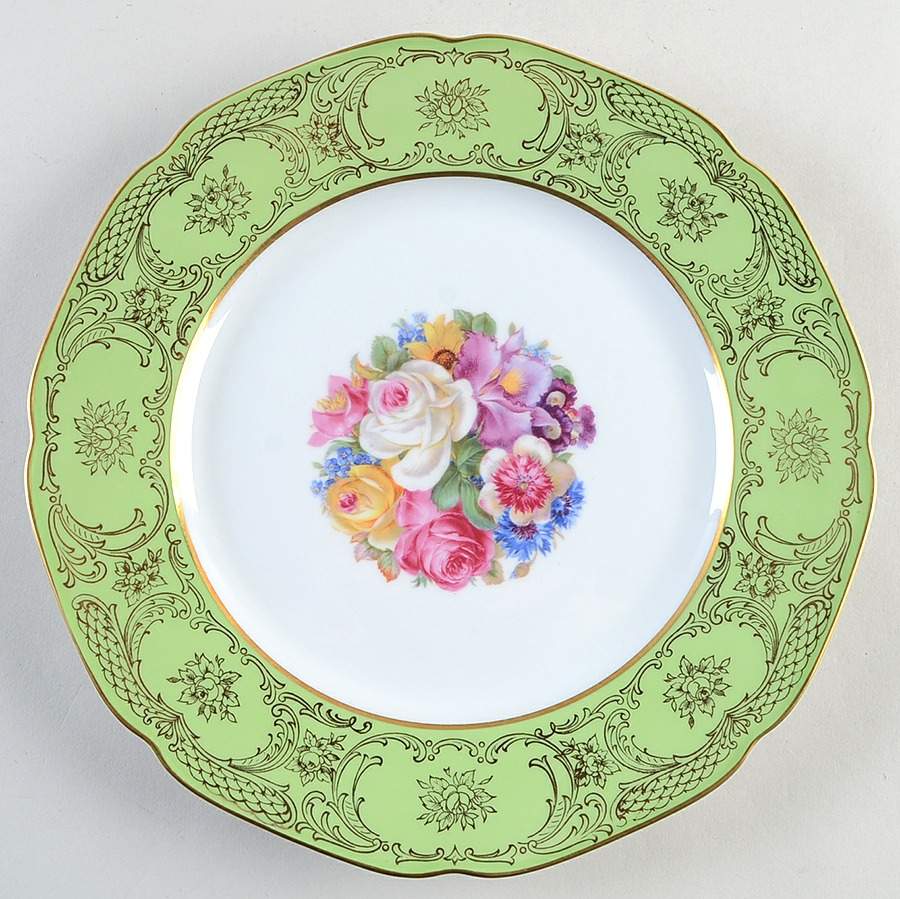 TIR262 Green Dinner Plate by Tirschenreuth-1