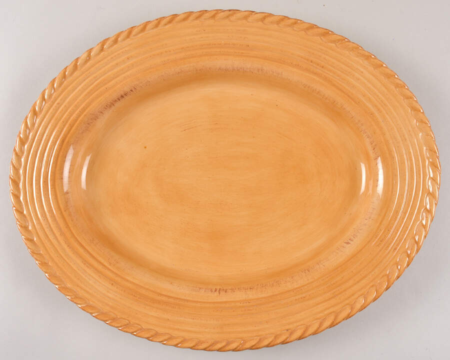 Lucca Yellow 18" Oval Serving Platter by Tabletops Unlimited-1
