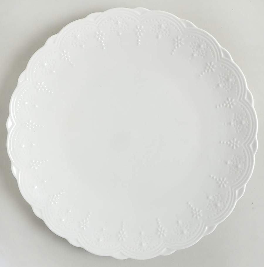 Valentina White Dinner Plate by Ten Strawberry Street-1