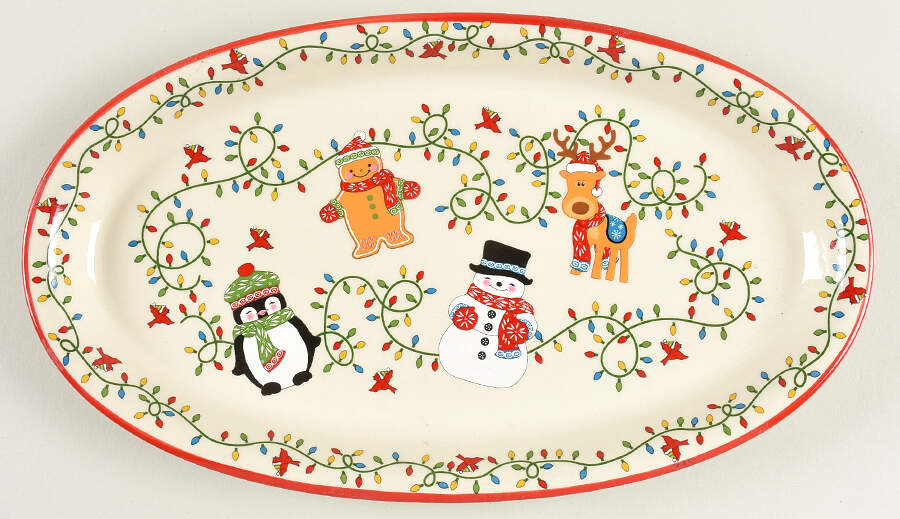 Winter Whimsy 12" Oval Serving Platter by Temp-Tations-1