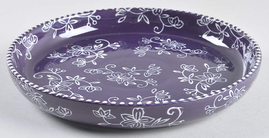 Floral Lace Eggplant Deep Salad Plate by Temp-Tations-1