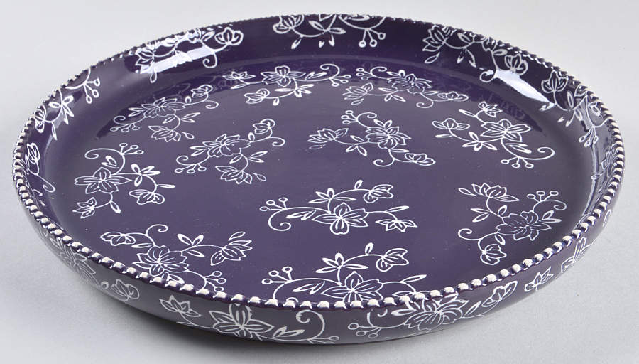 Floral Lace Eggplant Deep Dinner Plate by Temp-Tations-1