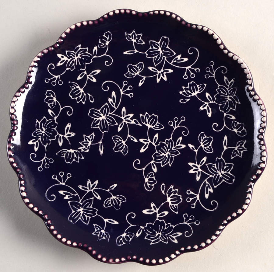 Floral Lace Eggplant Salad Plate by Temp-Tations-1